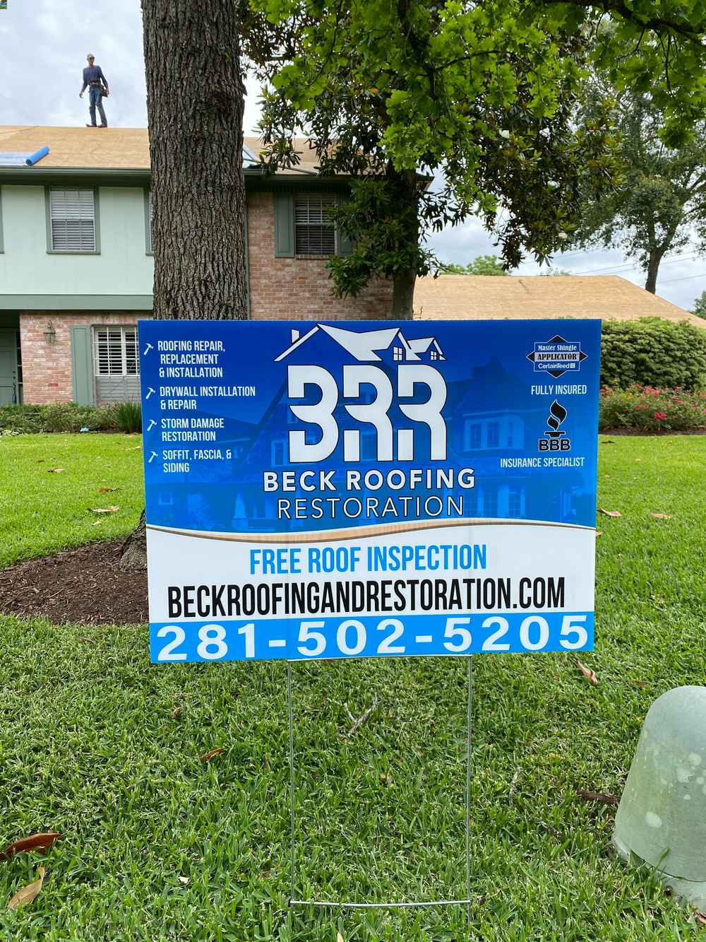 Perfectly installed residential roof in Houston, TX by Beck Roofing & Restoration